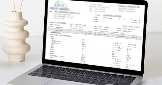 lab results data capture